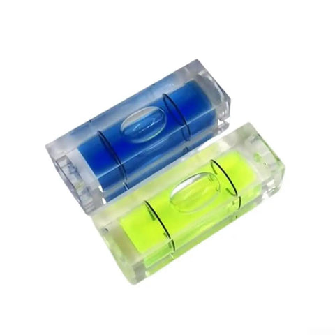 2Pack Square for spirit Level Horizontal Bubble 29x10x10mm(Blue) with blue and green acrylic body, precise measurement levels.