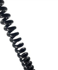 Premium Two Core One Point Five Millimeter Coiled Spring Cable With Bare Copper Conductors flexible black coil detail.
