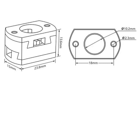 Upgrade Your 3D Printer Game With This Smooth And Sturdy Oldham Coupling Fit For Ender 3 V2 CR10 Models To Eliminate Z-Axis Wobble And Boost Print Accuracy, 23.8mm x 15mm diagram