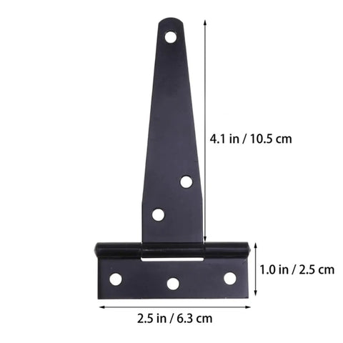 24 Pack Black T Shaped Door Hinges 4 Inch Built To Last Heavy Duty Iron With Six Positioned Screw Holes Silent No Fuss Install