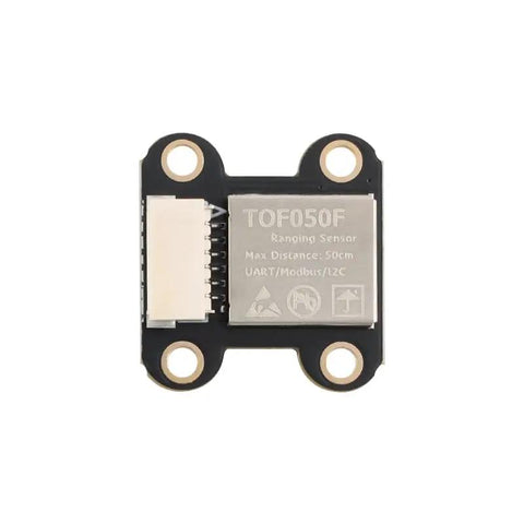 TOF050F Laser Distance Sensor Module delivering Time Of Flight tech for 0 to 50 cm range with UART output.