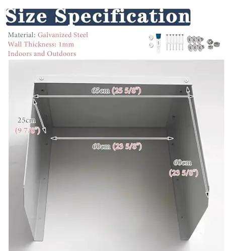 Heavy Duty EV Charger Wall Mount Enclosure With Universal Cable Protector Box size specs showing dimensions and materials for reliable outdoor use.