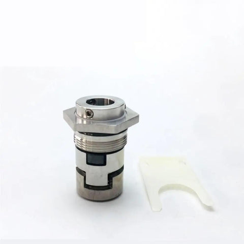 Badass 16mm Cartridge Mechanical Seal Featuring Hella Durable Silicon Carbide And Stainless Steel Construction shown from the side with sealing component.