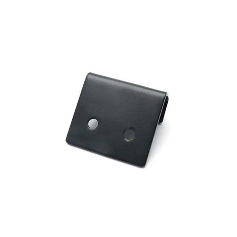 Heavy Duty Tile Display Wall Mount Hooks Rock Solid For Home Decor Black Coated Steel Pack Of Ten hook detail with two holes.