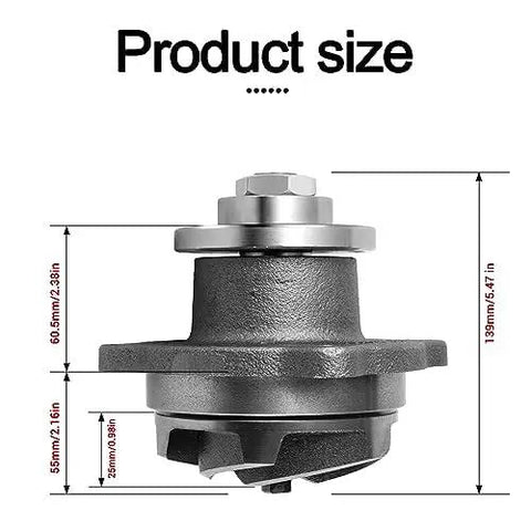 Heavy Duty Water Pump With Beefed Up C And U Bearing Fits Caterpillar Cat 3204 3208 Engines dimensions detailed image.