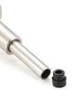 Close-up of Wall Mounted Door Stop Bumper With Hydraulic Buffer Stainless Steel showing tube and rubber cushion