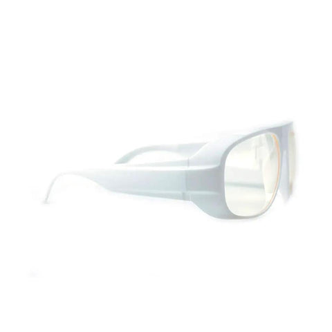 Pro Laser Safety Glasses with Crisp Clear Lenses guarding your eyes from 2940Nm and 2700 to 3000Nm rays, side view.