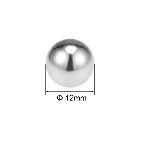12Mm 304 Stainless Steel Precision Bearing Balls Featuring Top Shelf G100 Grade Specs That Deliver Smooth Rolling Action And Corrosion Resistant Durability For Your Daily Shop Tasks In A Pack Of Twenty - Close-up of a shiny 12mm steel ball.
