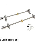 Upgrade Your 3D Printer Build With This High-Performance T8 Lead Screw Kit Featuring An 8mm Diameter And 2mm Pitch Rod Available In Sizes From 100mm To 600mm Perfect For CNC And Stepper Motors Alongside The Included KFL Or KP Nut Bearing For Smooth, T8 lead screw set with 8mm rod, KFL support bearings, coupler, and hardware