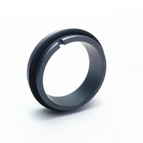Zero Sweat Silicon Carbide FKM G9 Stationary Ring for mechanical seals, showcasing smooth surface and fit for pump shafts.