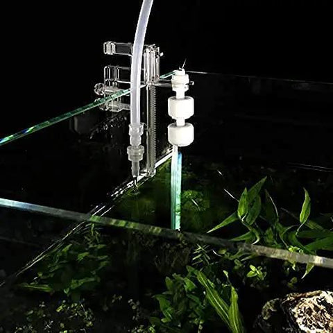 Automatic Top Off System For Aquarium With Pump Smart ATO Water Refiller installed on glass aquarium with float sensors