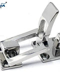 Rock Solid Heavy Duty Flat Surface Mounting Hatch Lock With Ironclad Anti Shake Clamping Catch Secure Fastener For Boat RV Truck Camper Marine Grade 316 Stainless Steel Tough Build Quality, showcasing 316 stainless steel construction.