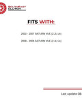 Fits with Saturn Vue 2002-2009 specifications for 2.2L and 2.4L engines, Ready To Roll Prefilled Clutch Master Cylinder And Slave Setup.