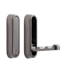Foldable Wall Mounted Coat Hook Built With Heavy Duty Steel No Sweat Install showcasing gold and gray finish and compact design.