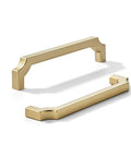 10-Pack 5 Inch Center to Center Square Brushed Gold Cabinet Pulls, Solid Satin Zinc Alloy Heavy-Duty Handles for Kitchen Bathroom Drawers.
