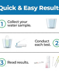 Instructions for using Top Notch Drinking Water Test Kit: Collect water sample, conduct tests, and read results.