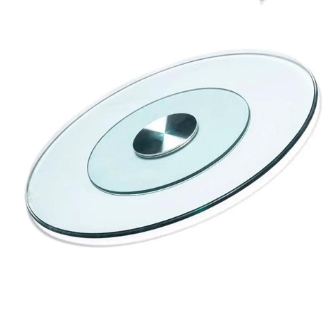 Game Changer Heavy Duty Lazy Susan For Large Round Dining Table With Thick Tempered Glass And Slick Rotating Turntable Tray.