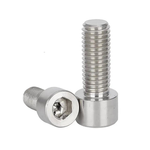 Premium Pure Titanium Hex Socket Head Cap Screws Grade 2 TA2 Heavy Duty Fasteners, M1.6 to M10, 30mm length.
