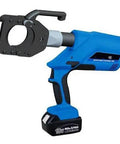 Heavy Duty Battery Powered Cable Cutter That Knocks Out Thick Copper And Armored Wire Up To 85 mm with a blue ergonomic design and 18V battery.