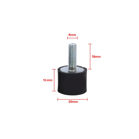Knock Out The Buzz With These Pro Grade M6 Rubber Isolator Mounts Four Pack Shock Absorber, 20mm x 15mm rubber mount.
