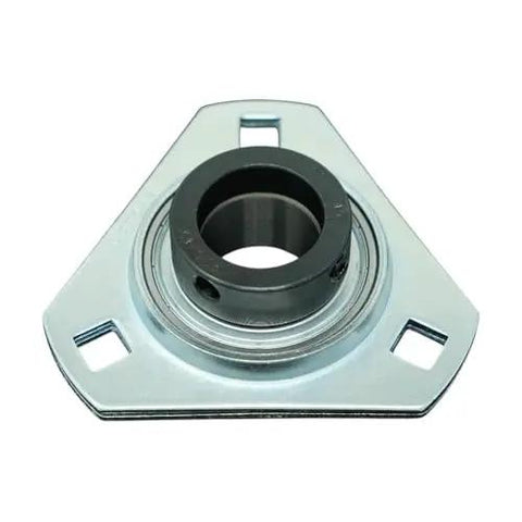 Heavy Duty SA20516 One Inch Bore Triangle Flange Pillow Block Bearing with pressed steel housing and eccentric collar.
