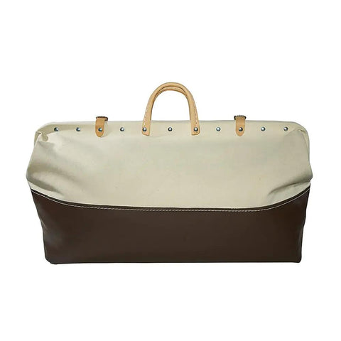 Pro Grade Heavy Duty Canvas Tool Bag With Moisture Resistant Vinyl Bottom And Steel Frame For Rugged Use, 24 Inch, front view