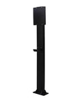 Heavy Duty Galvanized Steel EV Charger Holder Stand With A Tough Waterproof Cover Box For Outdoor Garages And Workplace Parking Lots, matte black design.