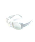 Pro Laser Safety Glasses with Crisp Clear Lenses Guarding Your Eyes From 2940Nm and 2700 to 3000Nm Rays with Legit Od 6 Block Power for Seamless Dental and Industrial Grinds using Eu Standard Lb3 Spec, white frame.