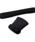 Soft black gel palm rest and wrist support, designed for comfort and ergonomics, part of Universal Thunderbolt Four Dock setup.
