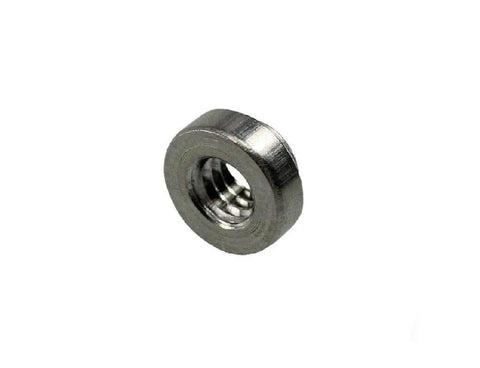 Heavy Duty Round Self Clinching Captive Nut 8 32 Thread Fits.056 Inch Panels Built Tough Stainless Steel Fastener close-up view