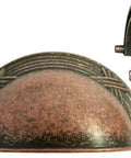 Top Shelf Antiqued Copper Cup Pulls For Kitchen Cabinets And Deep Drawers Heavy Duty Solid Metal Construction With Slick Ribbon Texture Includes All Hardware For Dead Simple Refresh shown from front and side angles.