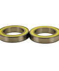 2-Pack Hybrid Ceramic Bearings 6803-2RS 17x26x5mm ABEC-3 Si3N4 Deep Groove Ball Bearings close-up view with yellow seals.