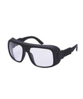 Kickass Heavy Duty Infrared Laser Safety Glasses With OD Six Plus Rating For CO2 Units shield eyes, black wrap-around design.