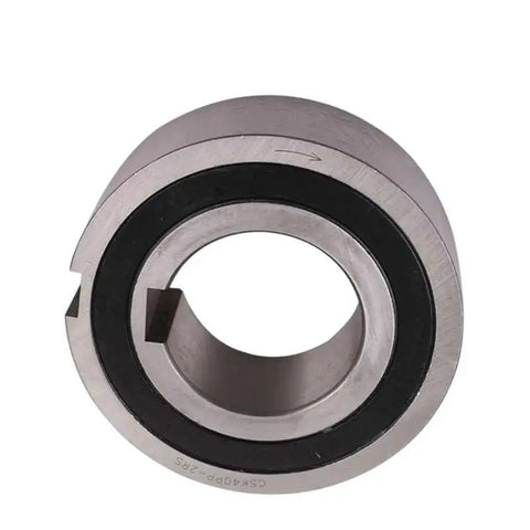 Five Piece Set Of Badass One Way Ball Bearings 12x32x10mm With Keyway Sprag Clutch Backstop Mechanism Heavy Duty Steel Build, close-up view of bearing.