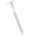 Premium Three Inch White Vinyl Shutter Screws For Secure Exterior Wall Mounting showing a single screw for quick installation.