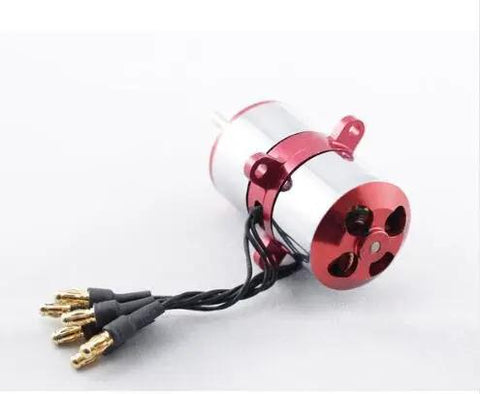 CR23M Coaxial Contra-Rotating Motor 1550KV For RC Helicopter showcasing the motor, featuring silver and red casing with wires.