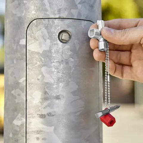 All-in-One Universal Control Cabinet Key for Gas, Water and Electric Shutoffs used on outdoor panel