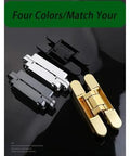 Adjustable Silent Concealed Door Hinges One Pair Black Smooth Operator Hidden Hardware For Wood Folding And Secret Room Doors 180 Degree Low Profile Opening, featuring four color options.
