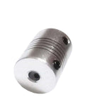 Upgrade Your CNC Setup With This Flex Shaft Coupler Bundle Of 4 Pieces For Smooth Motor Alignment Featuring Aluminum Build And Fits Common D18L25 Sizes Like 7mm And 8mm For Serious DIY Projects. aluminum CNC flex shaft coupler, 25mm long, 7mm/8mm bore, shown angled