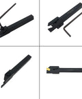 Grooving Slotting Cut Off Lathe Tool Holder With Half Inch Shank ZQ1212R2 And 10 SP200 Carbide Inserts, multiple views