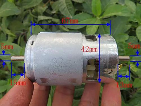 Top Shelf 12V 775 DC Micro Motor Delivering Knockout Torque On Dual Shafts For Real Heavy Duty Power Tool Mods And Custom Robot Rigs Built To Dominate, showing size and dimensions.