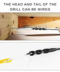 Flexible drill bit with guide ball for wire pulling; 3/4 in dia, 54 in auger-style bit for pulling wires through walls