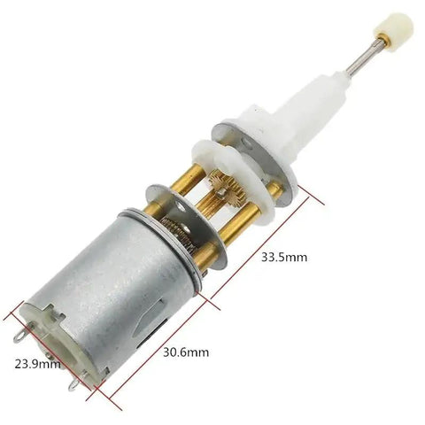 Rock Solid Reciprocating Rod Motor With Pwm Speed Controller And Telescopic Metal Gear, 33.5mm length, metal and plastic, compact design.