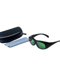 Solid Defense Laser Safety Glasses Shield Eyes Against 630 To 660Nm Red And 800 To 1100Nm Near Infrared Rays in black with carrying case.