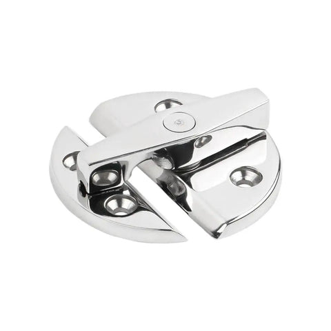 316 Stainless Steel Boat Catch Latch Tough As Nails Marine Cabinet Lock with smooth finish and mounting holes.