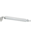 Top Shelf White Aluminum Screen Door Pneumatic Closer Featuring Heavy Duty Stainless Steel Plunger Rod And Double Rubber Washers For Dead Simple Automatic Soft Close Setup - side view of closer.