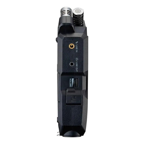 Hustle Ready Podcast Creator Kit Featuring A Sick Four Channel Handheld Recorder, showing side view with input/output ports.