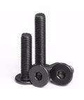 Rock Solid M3X8mm Hex Socket Flat Head Countersunk Bolts Built From Premium Black 304 Stainless Steel showing three screws