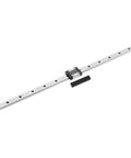MGN15C 550mm Slim Linear Guide Rail With Compatible MGN15C Carriage Block Assembly Including Bearing Runner For CNC Routers 3D Printers And Delta Machines showing silver rail with black carriage.