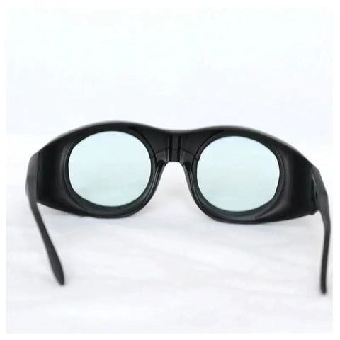 Heavy Duty Laser Safety Glasses Built Damn Tough With OD5 Plus Blockers shielding 980Nm through 2500Nm, rear view showing lenses.